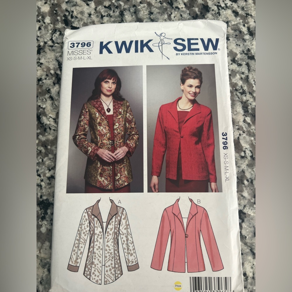 Kwik Sew 3796 Women's Jacket Pattern